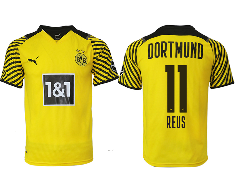 Men 2021-2022 Club Borussia Dortmund home yellow aaa version 11 REUS Soccer Jersey