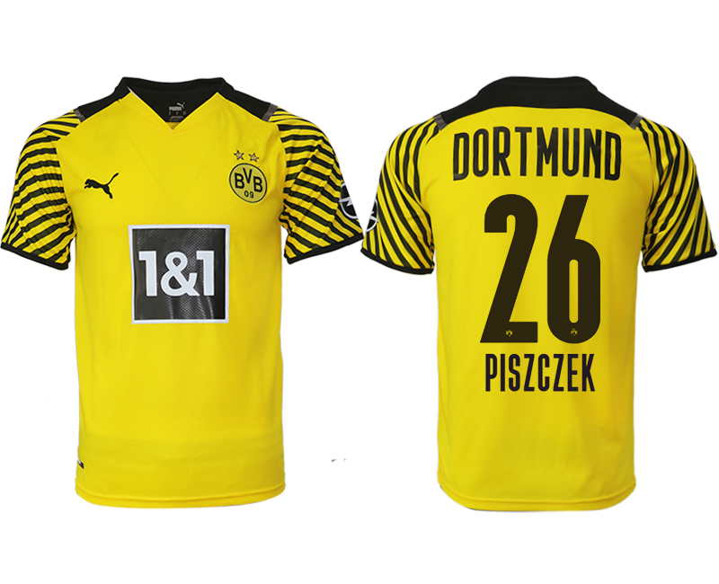 Men 2021-2022 Club Borussia Dortmund home yellow aaa version 26 PISZCZEK Soccer Jersey