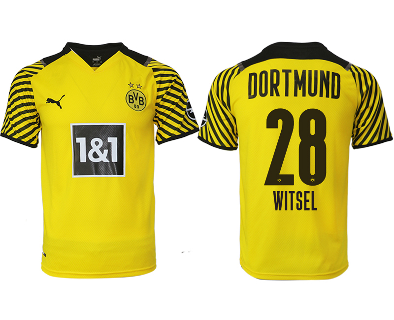 Men 2021-2022 Club Borussia Dortmund home yellow aaa version 28 WITSEL Soccer Jersey