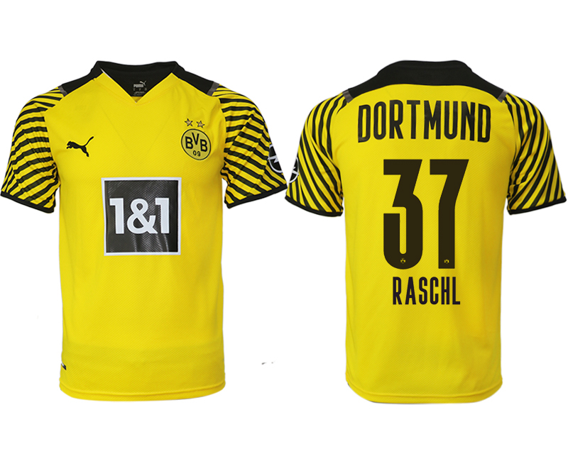 Men 2021-2022 Club Borussia Dortmund home yellow aaa version 37 RASCHL Soccer Jersey