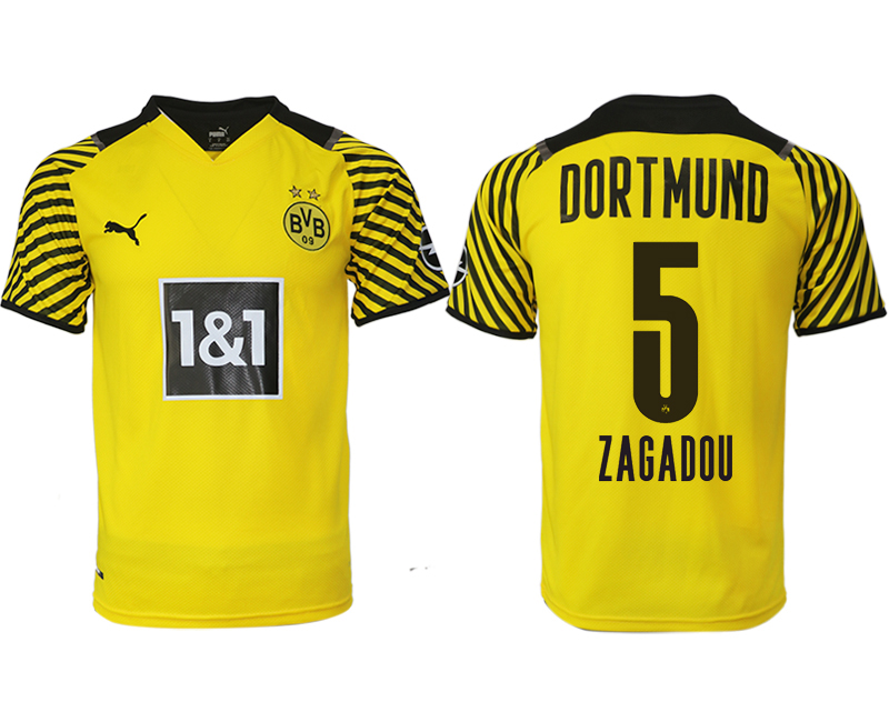 Men 2021-2022 Club Borussia Dortmund home yellow aaa version 5 ZAGADOU Soccer Jersey