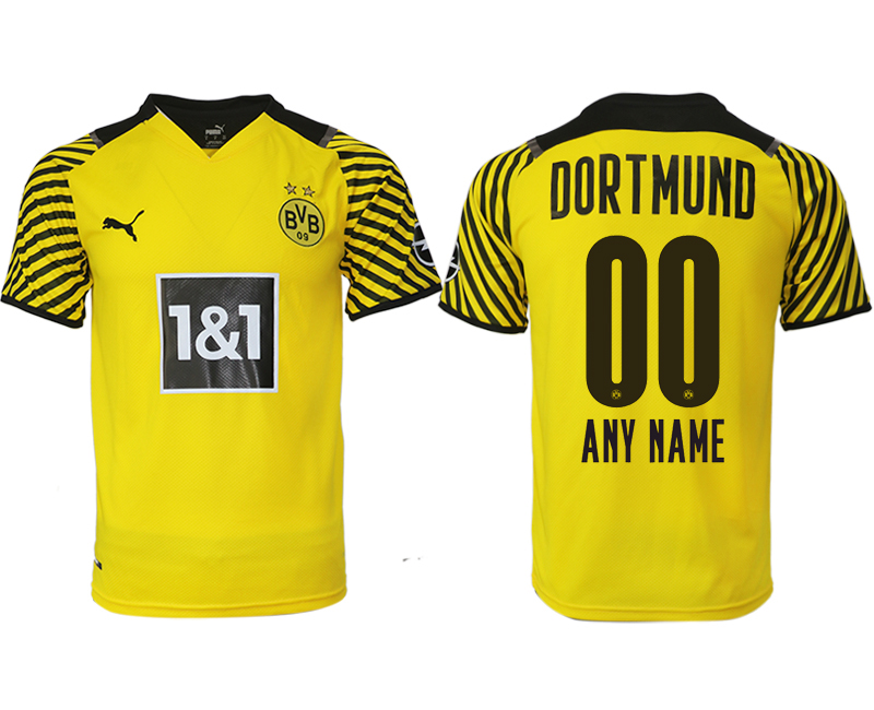 Men 2021-2022 Club Borussia Dortmund home yellow aaa version customized Soccer Jersey