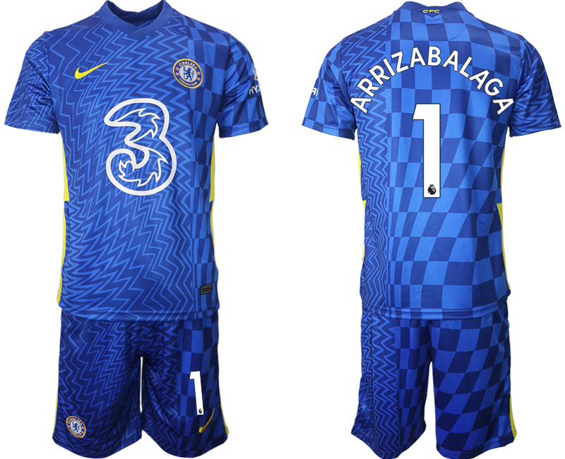 Men 2021-2022 Club Chelsea FC home blue 1 ARRIZABALAGA Nike Soccer Jerseys