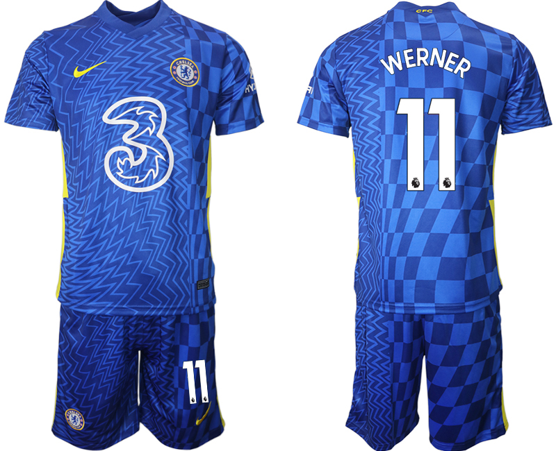 Men 2021-2022 Club Chelsea FC home blue 11 WERNER Nike Soccer Jerseys1