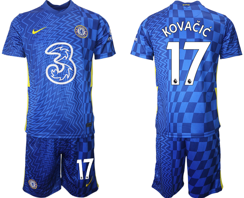 Men 2021-2022 Club Chelsea FC home blue 17 KOVACIC Nike Soccer Jerseys