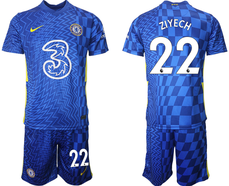 Men 2021-2022 Club Chelsea FC home blue 22 ZIYECH Nike Soccer Jerseys