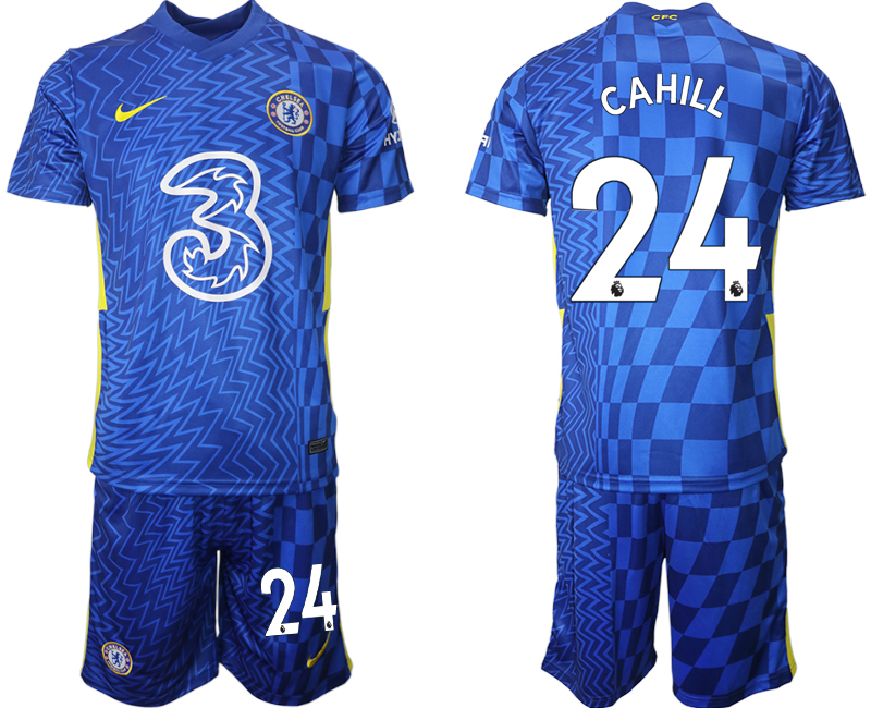 Men 2021-2022 Club Chelsea FC home blue 24 CAHILL Nike Soccer Jerseys