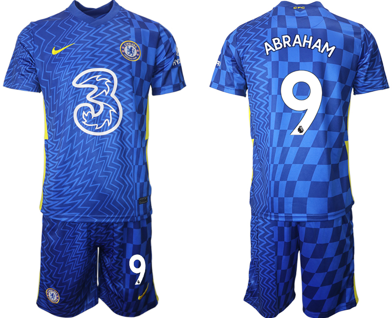 Men 2021-2022 Club Chelsea FC home blue 9 ABRAHAM Nike Soccer Jerseys