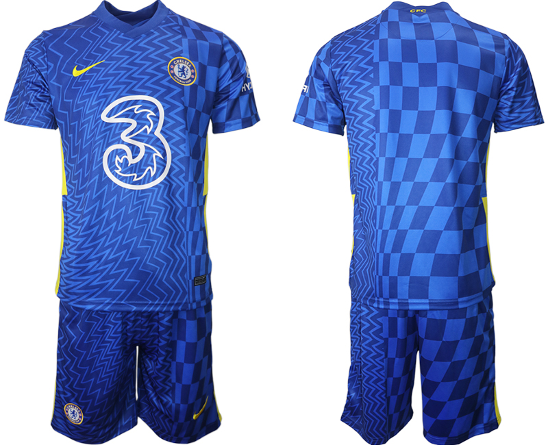 Men 2021-2022 Club Chelsea FC home blue blank Nike Soccer Jerseys