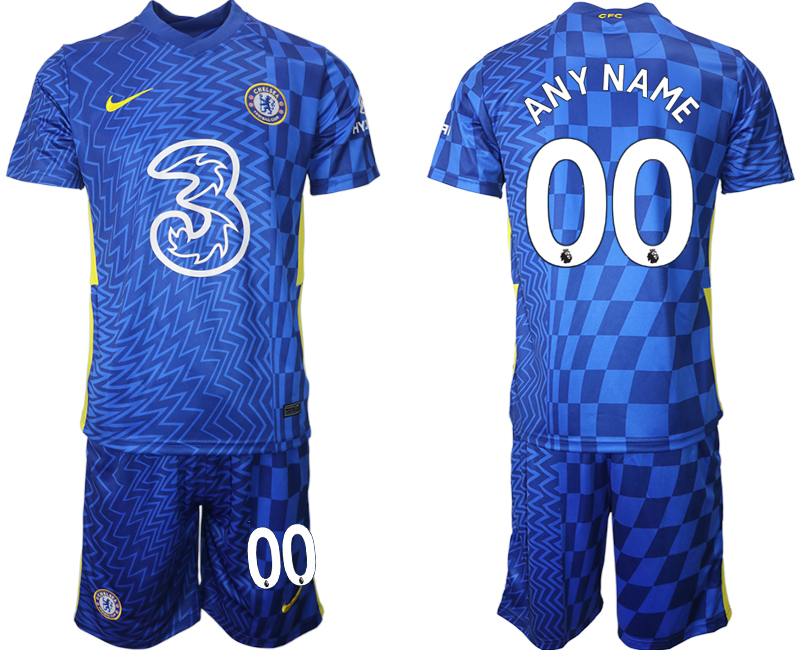 Men 2021-2022 Club Chelsea FC home blue customized Nike Soccer Jerseys