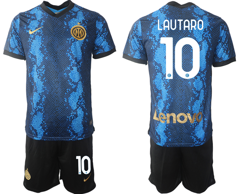 Men 2021-2022 Club Inter Milan home blue 10 LAUTARO Nike Soccer Jersey