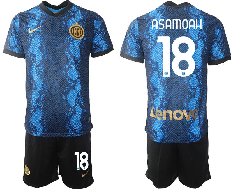 Men 2021-2022 Club Inter Milan home blue 18 ASAMOAH Nike Soccer Jersey