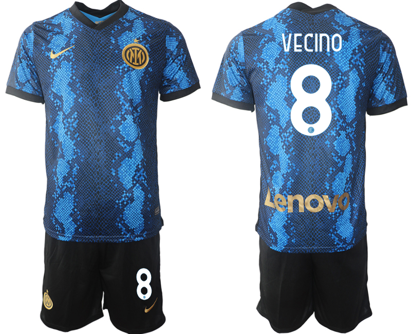 Men 2021-2022 Club Inter Milan home blue 8 VECINO Nike Soccer Jersey