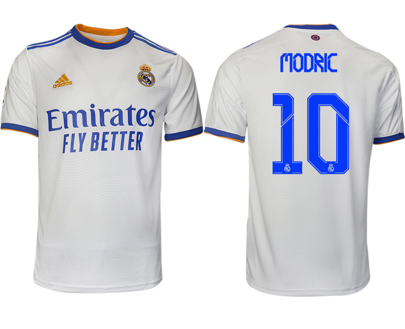 Men 2021-2022 Club Real Madrid home aaa version white 10 MODRIC Soccer Jerseys