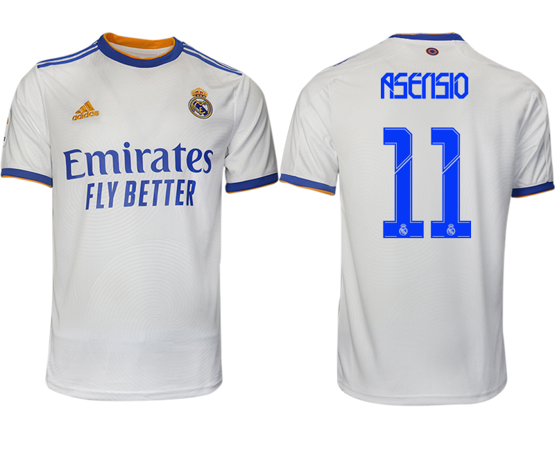 Men 2021-2022 Club Real Madrid home aaa version white 11 ASEASIO Soccer Jerseys