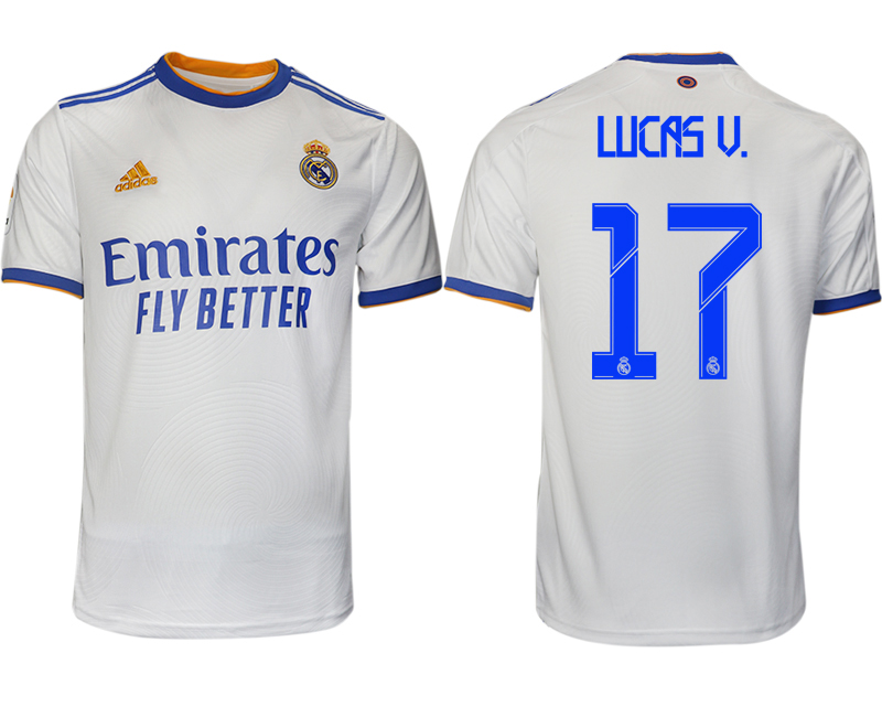 Men 2021-2022 Club Real Madrid home aaa version white 17 LUCAS V. Soccer Jerseys