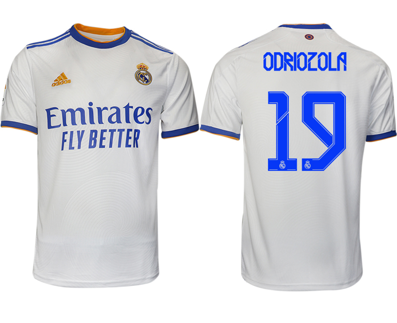 Men 2021-2022 Club Real Madrid home aaa version white 19 ODRIOZOLA Soccer Jerseys