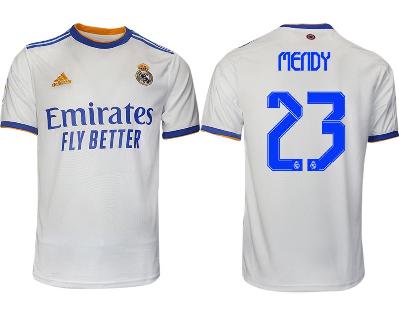 Men 2021-2022 Club Real Madrid home aaa version white 23 mendy Soccer Jerseys1