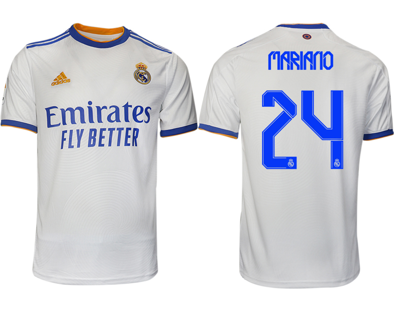 Men 2021-2022 Club Real Madrid home aaa version white 24 MARIANO Soccer Jerseys