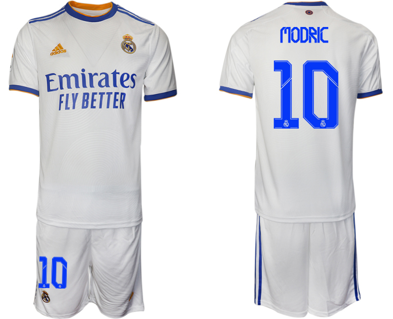 Men 2021-2022 Club Real Madrid home white 10 MODRIC Soccer Jerseys