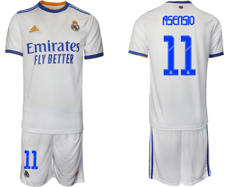 Men 2021-2022 Club Real Madrid home white 11 ASENSIO Soccer Jerseys