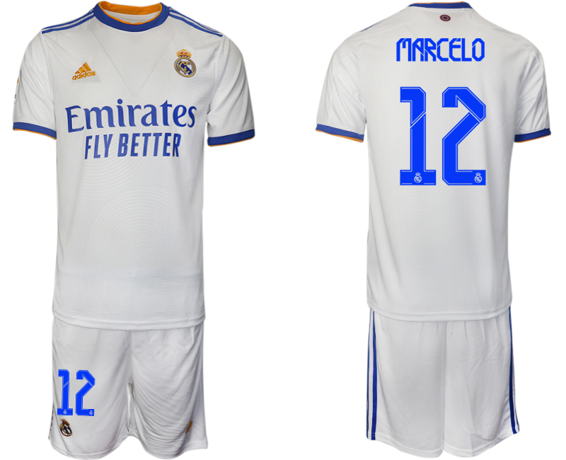 Men 2021-2022 Club Real Madrid home white 12 MARCELO Soccer Jerseys