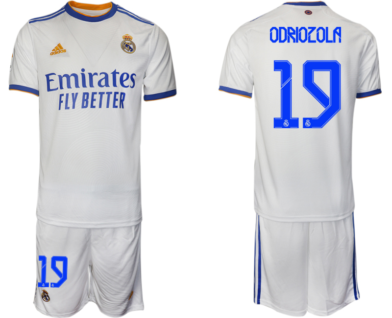 Men 2021-2022 Club Real Madrid home white 19 ODRIOZOLA Soccer Jerseys