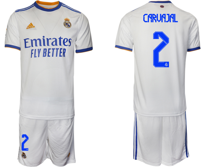 Men 2021-2022 Club Real Madrid home white 2 CARVAJAL Soccer Jerseys