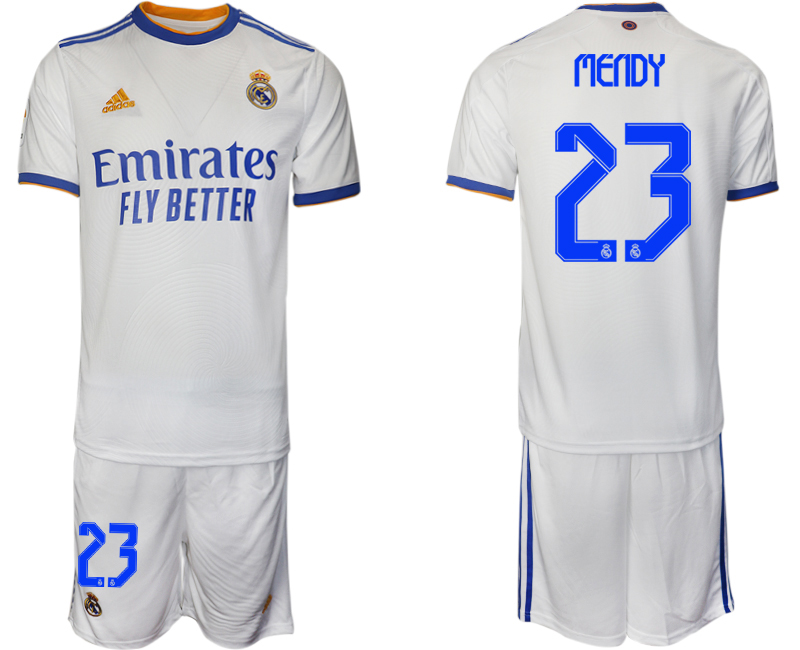 Men 2021-2022 Club Real Madrid home white 23 MENDY Soccer Jerseys