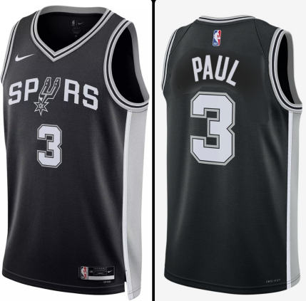 Men' San Antonio Spurs #3 Chris Paul Black Association Edition Stitched Jersey