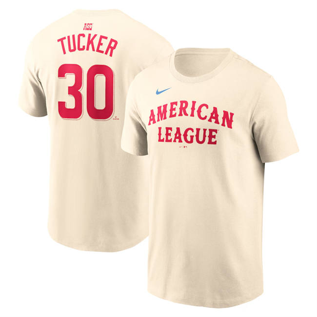 Men's American League #30 Kyle Tucker Cream 2024 All-Star Name & Number T-Shirt