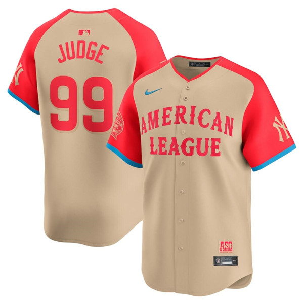 Men's American League #99 Aaron Judge Cream 2024 All-Star Limited Stitched Baseball Jersey