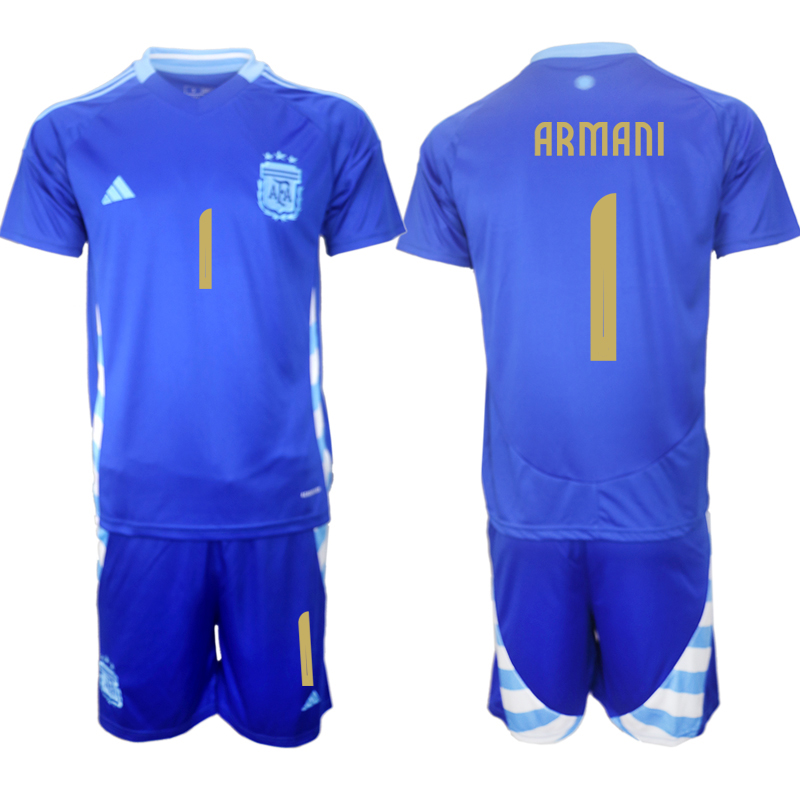 Men's Argentina away 1# ARMANI 2024-25 Suit Soccer Jerseys