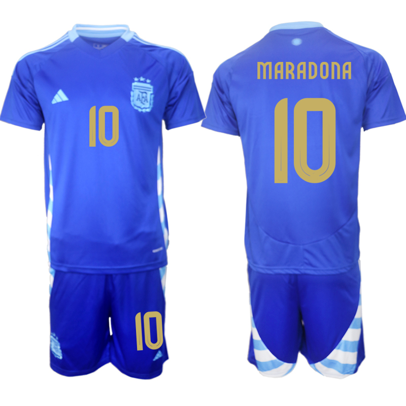 Men's Argentina away 10# MARADONA 2024-25 Suit Soccer Jerseys