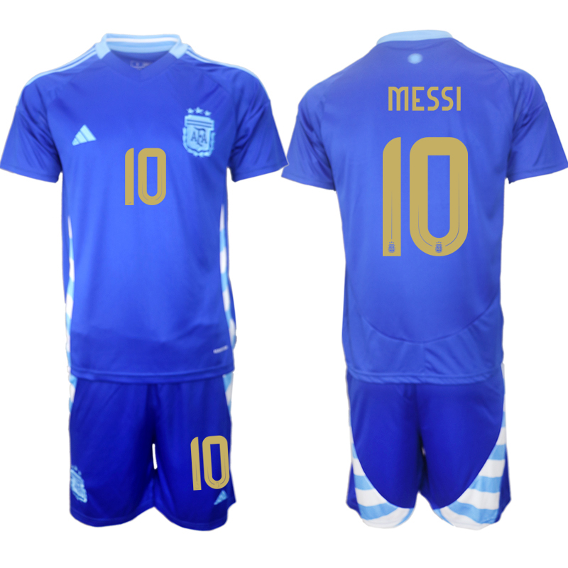 Men's Argentina away 10# MESSI 2024-25 Suit Soccer Jerseys