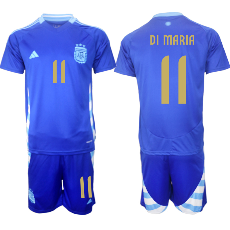 Men's Argentina away 11# DI MARIA 2024-25 Suit Soccer Jerseys