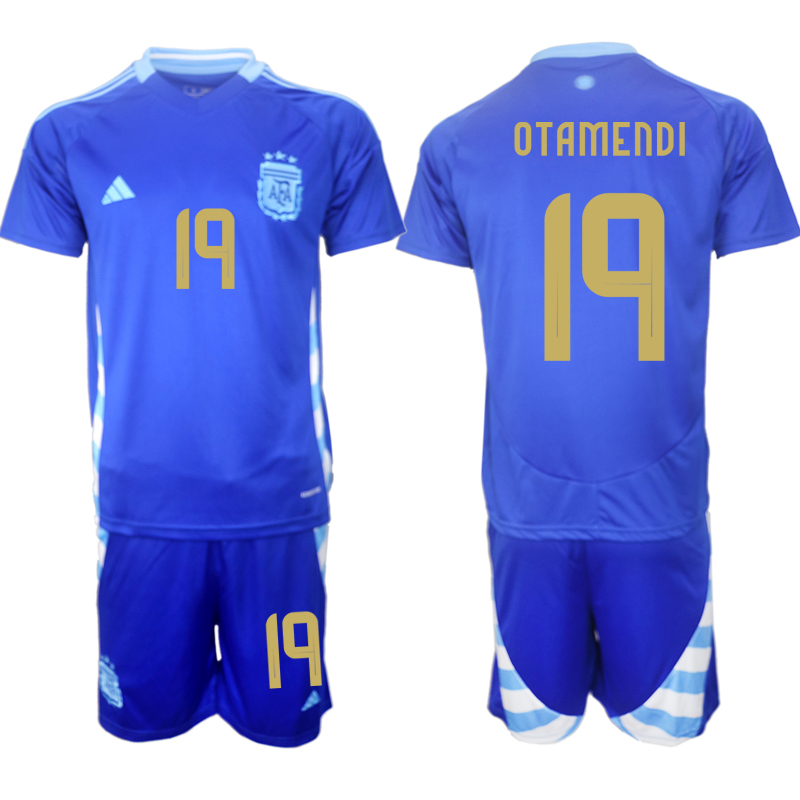 Men's Argentina away 19# OTAMENDI 2024-25 Suit Soccer Jerseys