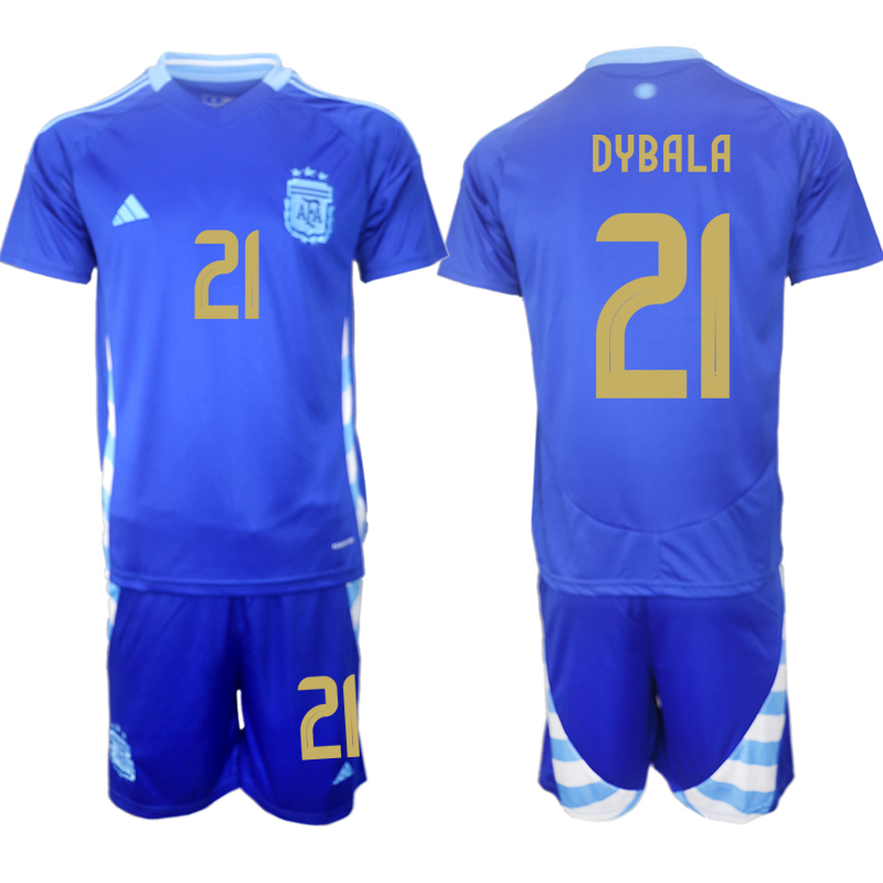 Men's Argentina away 21# DYBALA 2024-25 Suit Soccer Jerseys