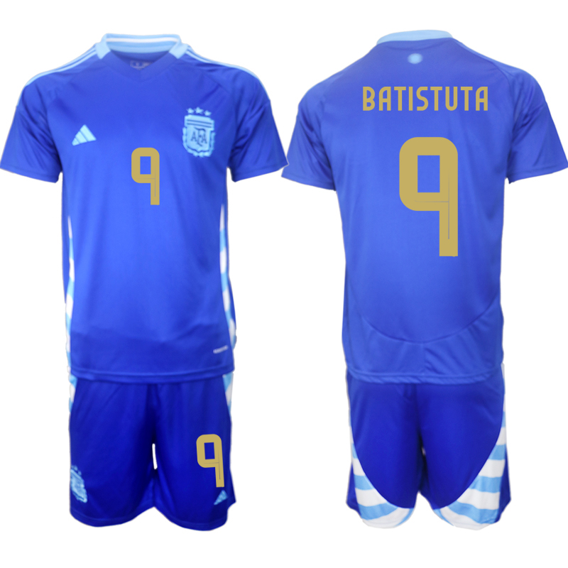 Men's Argentina away 9# BATISTUTA 2024-25 Suit Soccer Jerseys