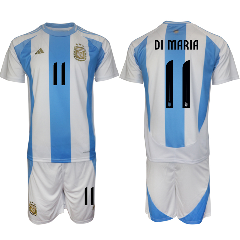 Men's Argentina home 11# DI MARIA 2024-25 Suit Soccer Jerseys