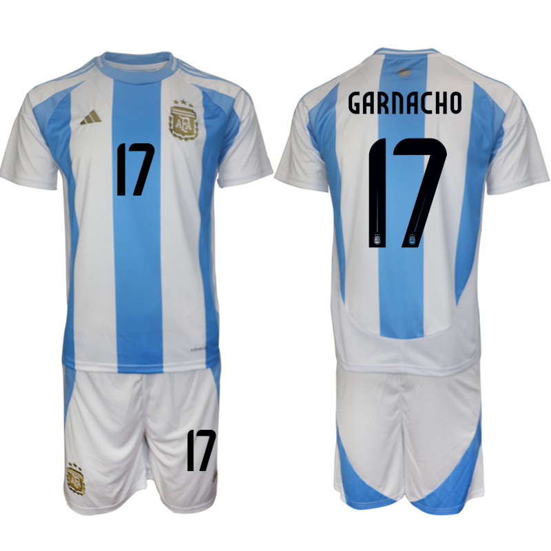 Men's Argentina home 17# GARNACHO 2024-25 Suit Soccer Jerseys