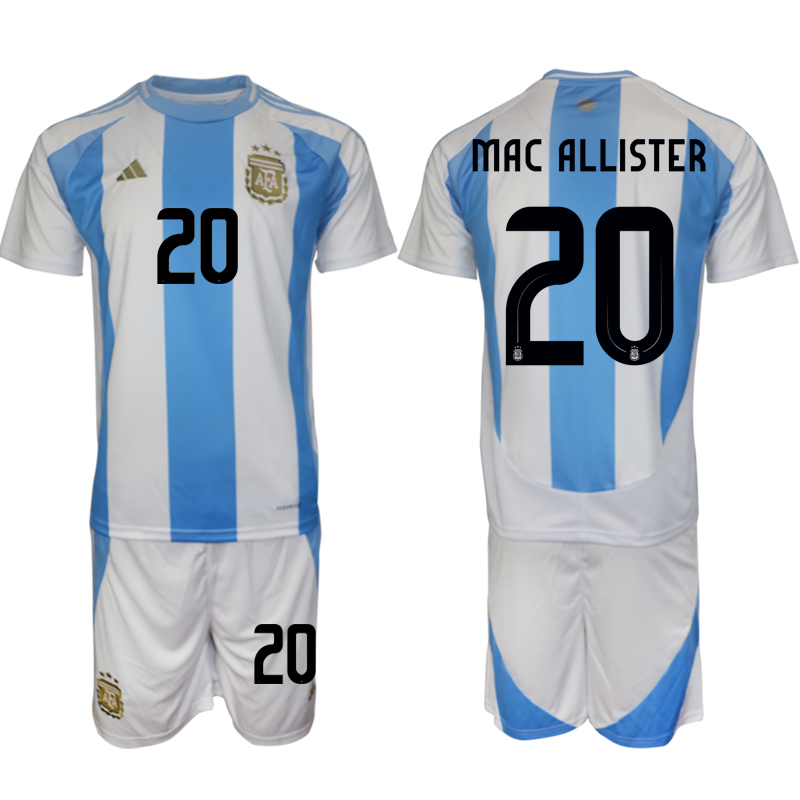 Men's Argentina home 20# MAC ALLISTER 2024-25 Suit Soccer Jerseys