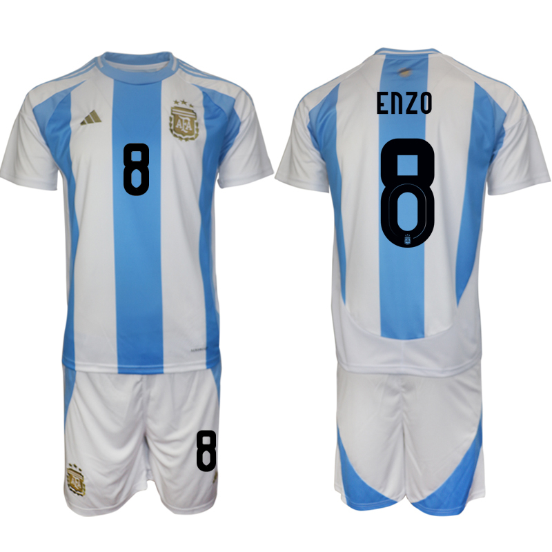 Men's Argentina home 8# ENZO ENZO 2024-25 Suit Soccer Jerseys