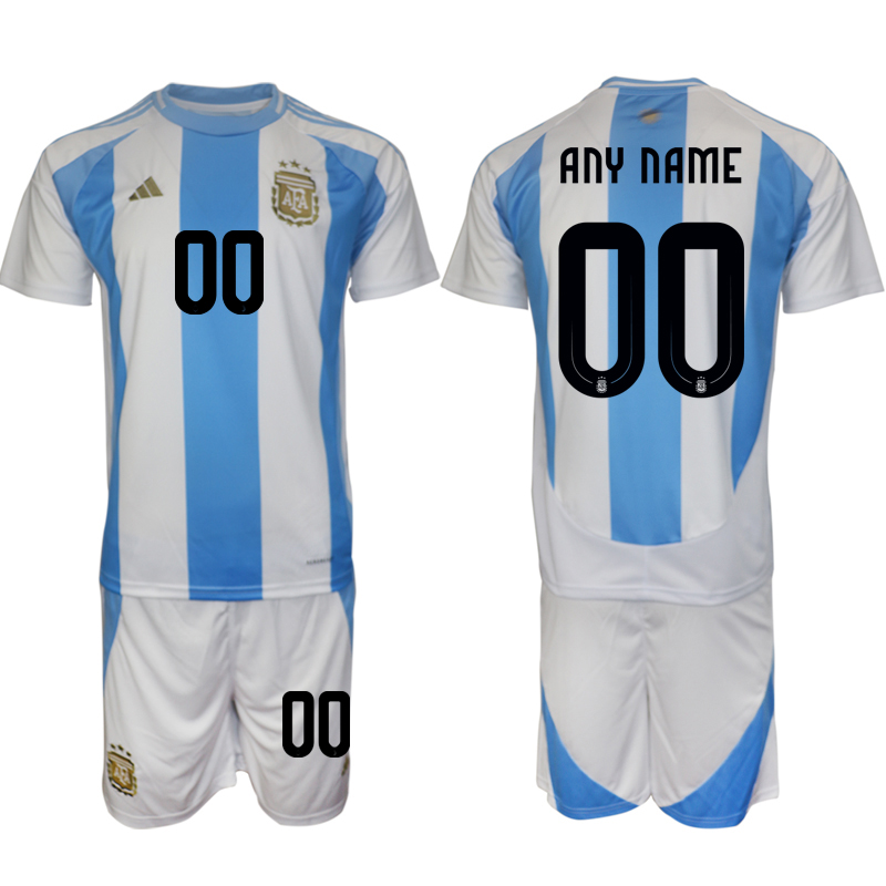 Men's Argentina home any name 2024-25 Suit Soccer Jerseys