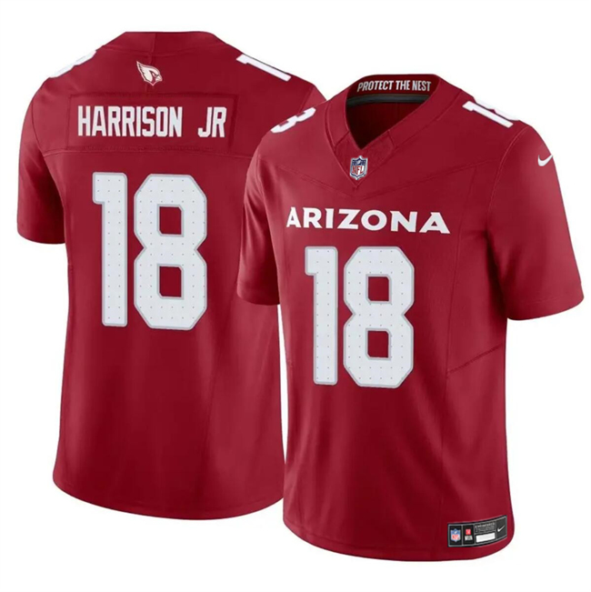 Men's Arizona Cardinals #18 Marvin Harrison Jr Red 2024 Draft F.U.S.E. Vapor Untouchable Limited Football Stitched Jersey