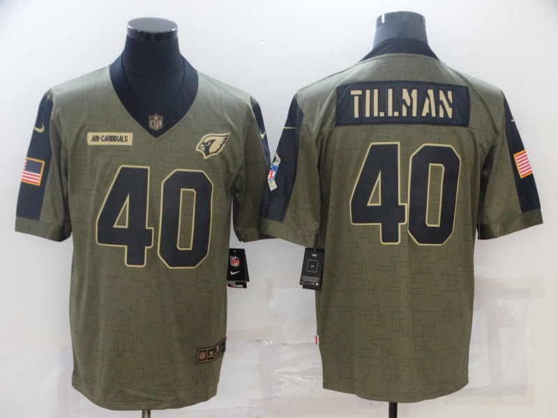 Men's Arizona Cardinals #40 Pat Tillman Nike Olive 2021 Salute To Service Retired Player Limited  Jersey