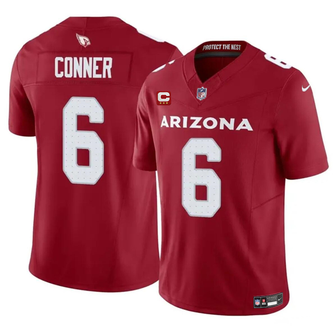 Men's Arizona Cardinals #6 James Conner Red 2024 F.U.S.E. With 3-Star C Patch Vapor Untouchable Limited Football Stitched Jersey