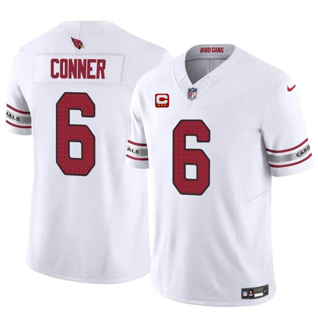 Men's Arizona Cardinals #6 James Conner White 2024 F.U.S.E. With 3-Star C Patch Vapor Untouchable Limited Football Stitched Jersey