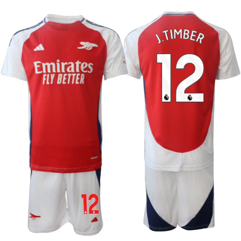 Men's Arsenal home 12# J.TIMBER 2024-25 Suit Soccer Jerseys