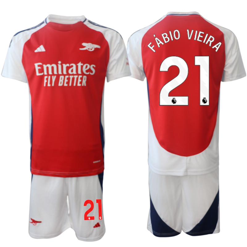 Men's Arsenal home 21# FABIO VIEIRA 2024-25 Suit Soccer Jerseys